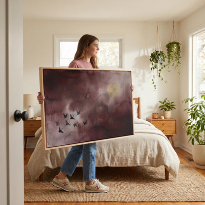 Flying Cranes Canvas Wall Art