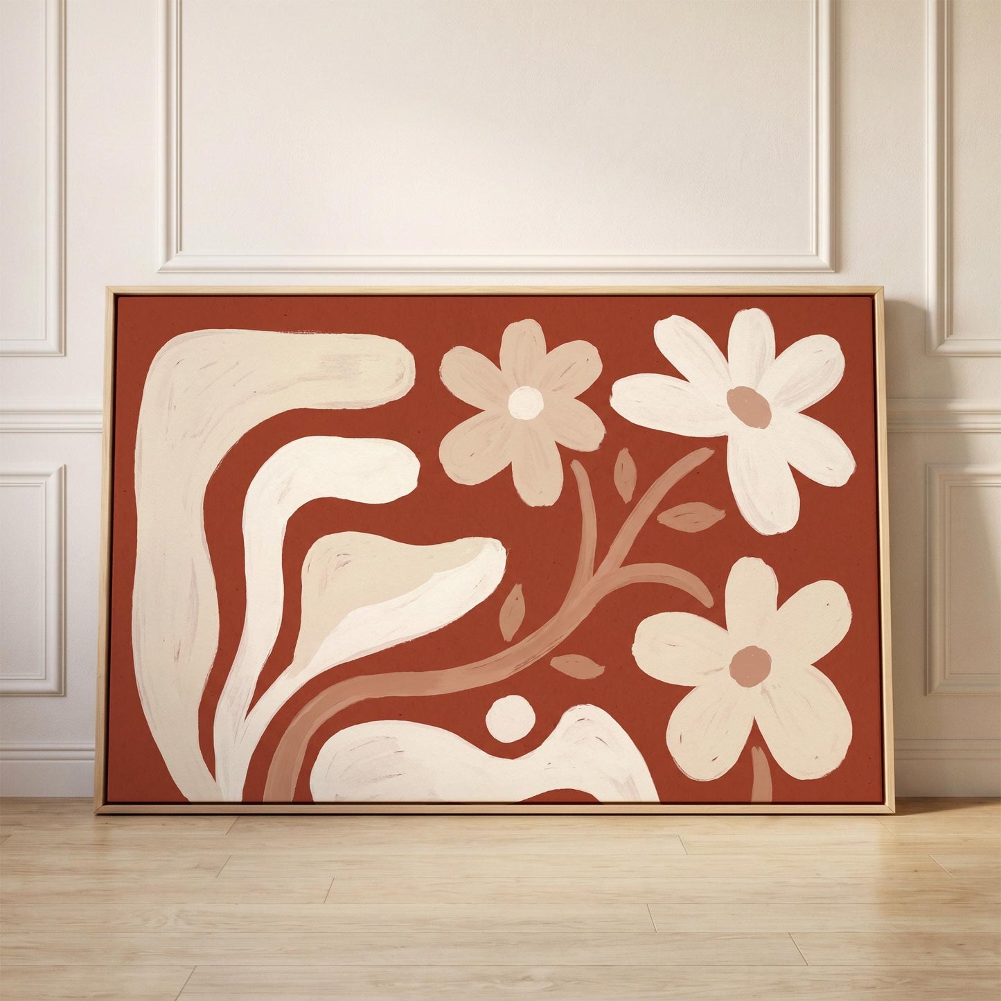 Abstract Daisy Flowers Canvas Wall Art