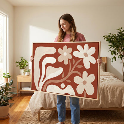 Abstract Daisy Flowers Canvas Wall Art