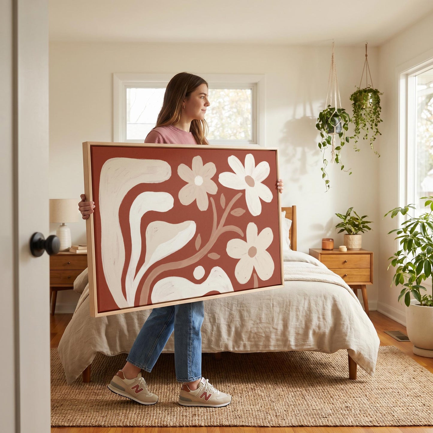 Abstract Daisy Flowers Canvas Wall Art