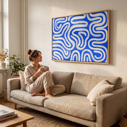 Abstract Wavy Lines Canvas Wall Art