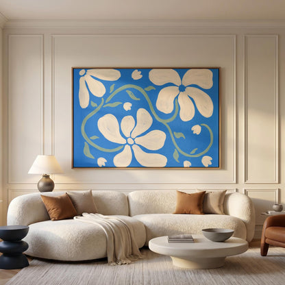 White Floral Canvas Wall Art