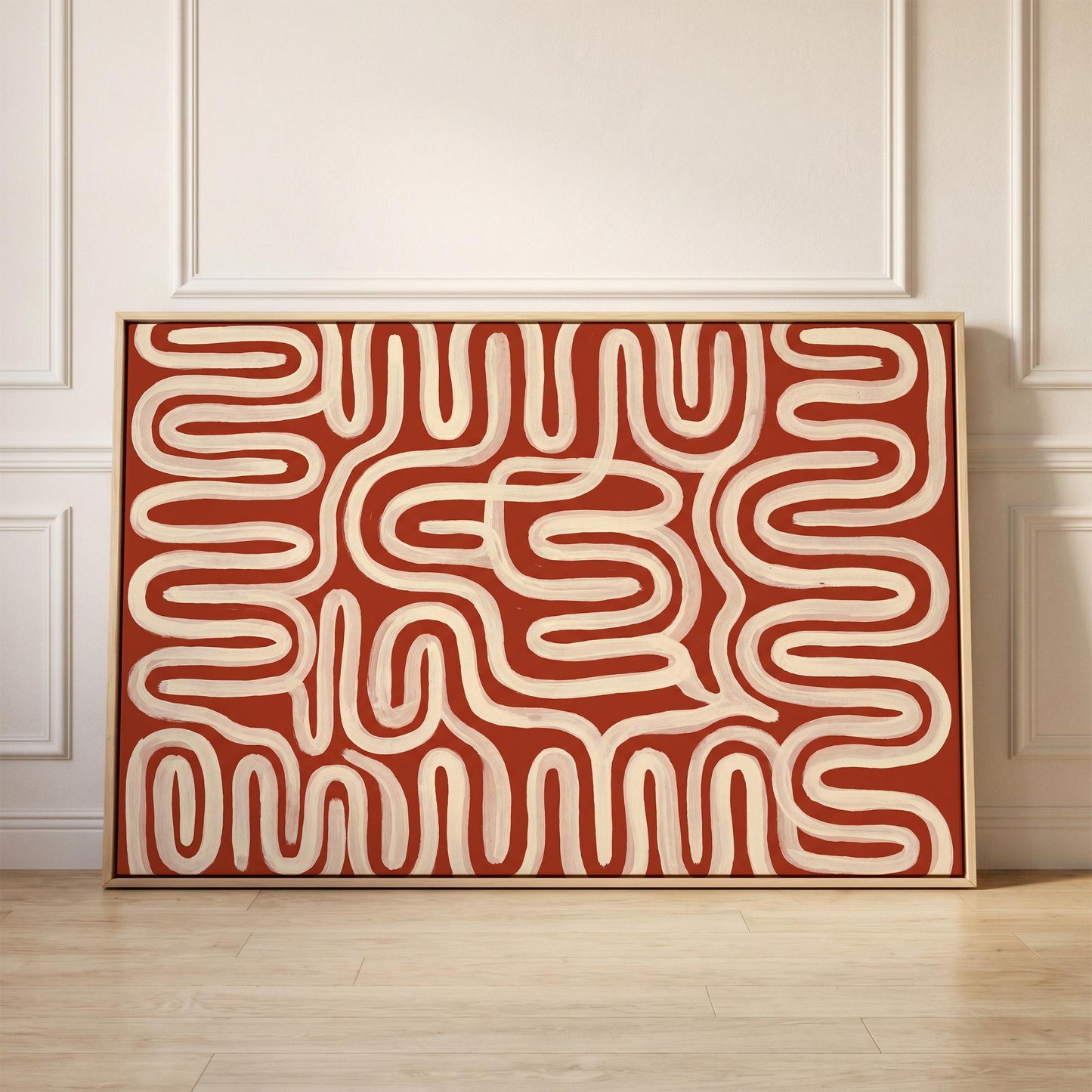 Abstract Swirl Lines Canvas Wall Art