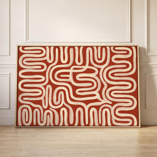 Abstract Swirl Lines Canvas Wall Art