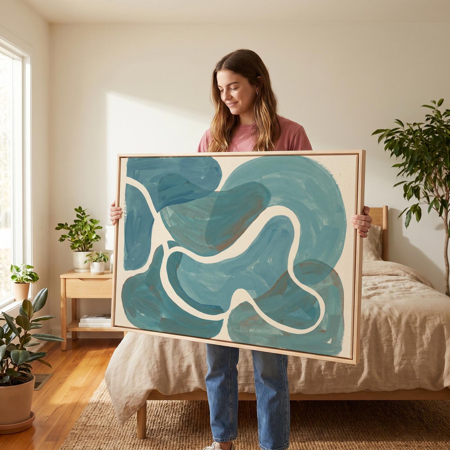 Abstract Fluid Shapes Canvas Wall Art