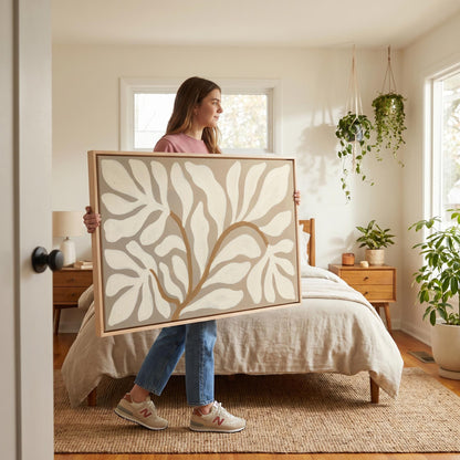 Abstract Botanical Leaves Canvas Wall Art