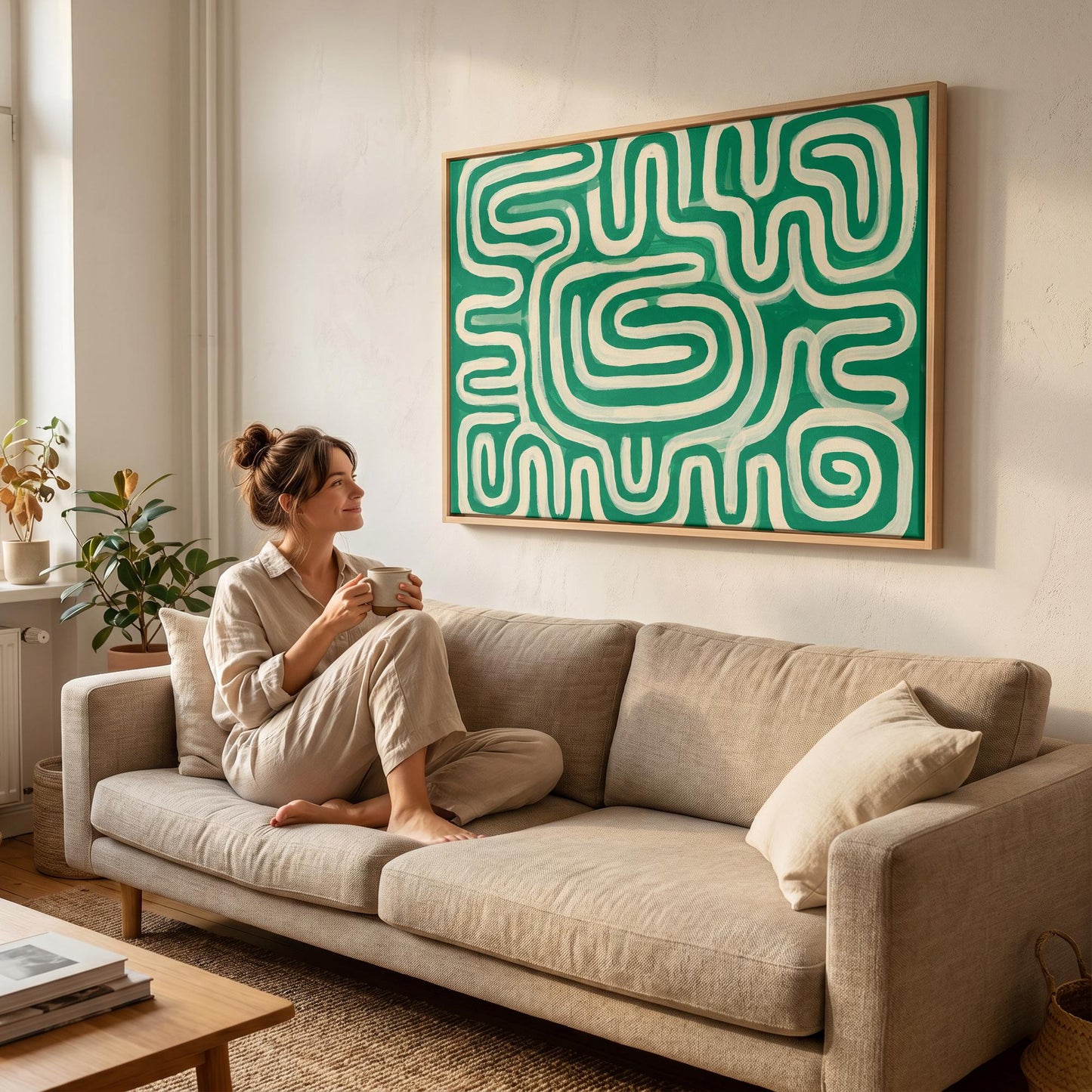 Abstract Maze Lines Canvas Wall Art