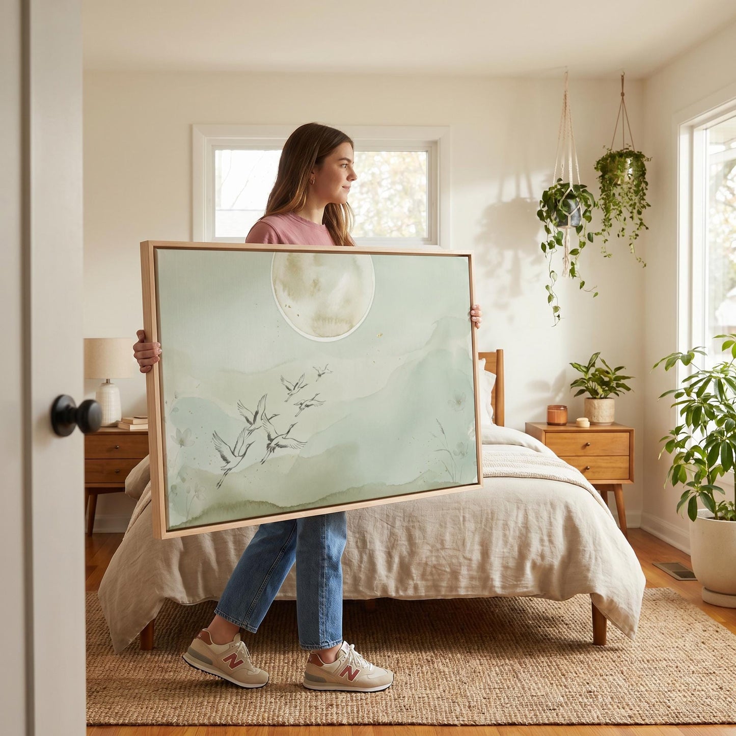 Flying Cranes Canvas Wall Art