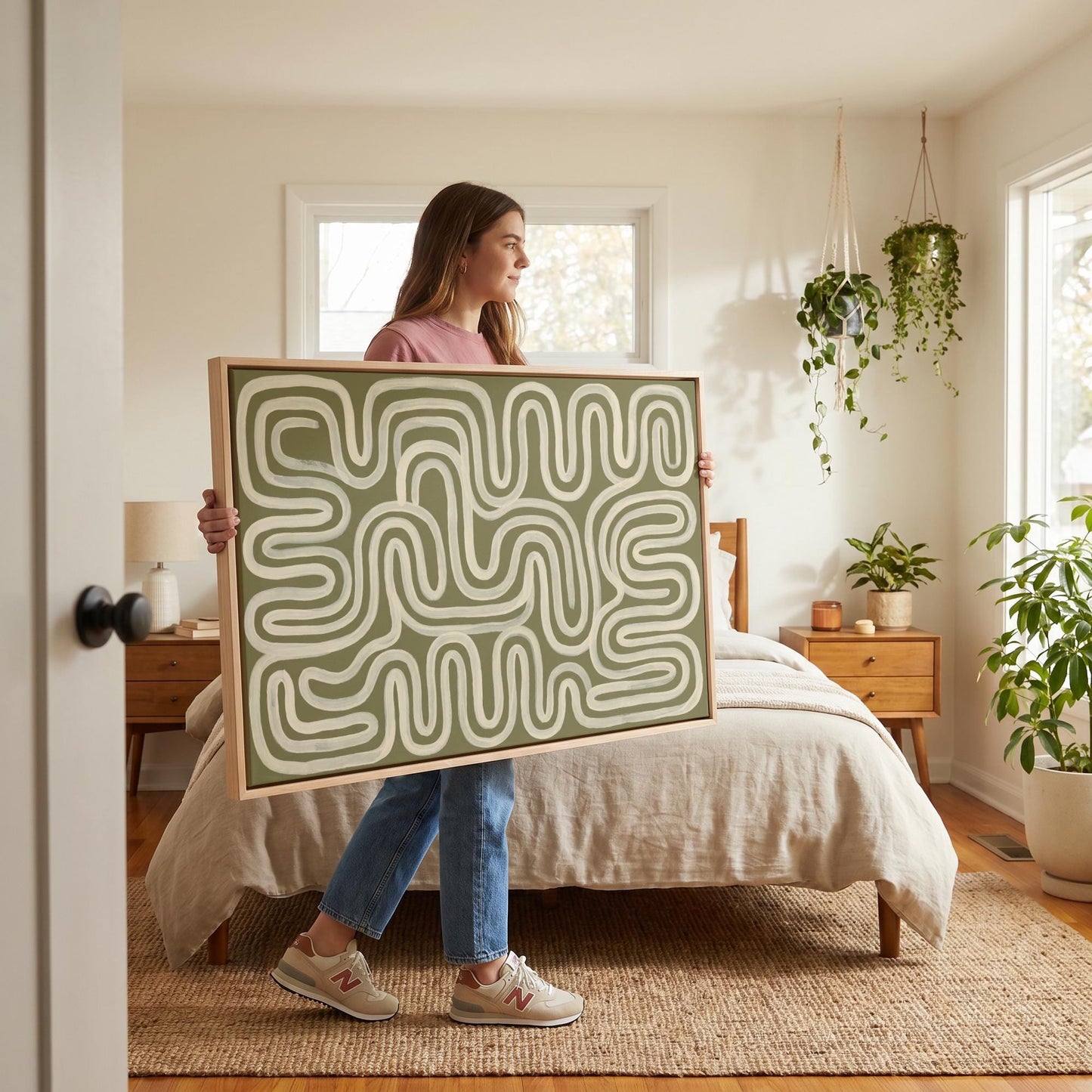 Abstract Wavy Lines Canvas Wall Art