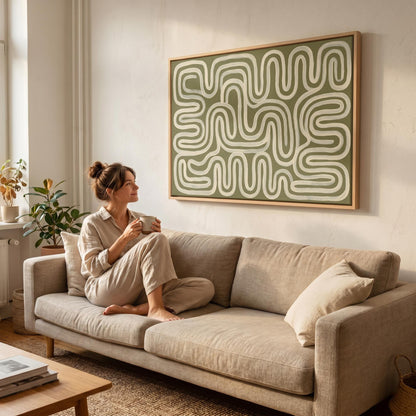 Abstract Wavy Lines Canvas Wall Art