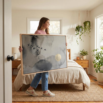 Flying Cranes Canvas Wall Art