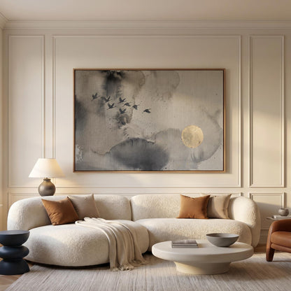 Flying Cranes Canvas Wall Art