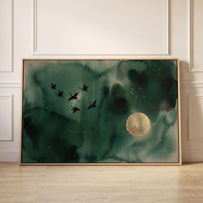 Flying Cranes Canvas Wall Art