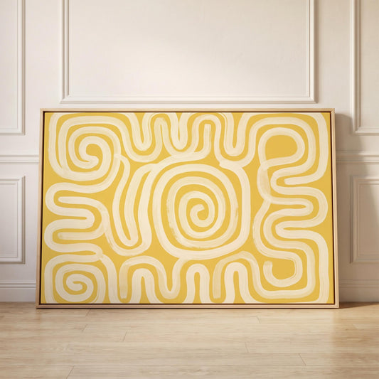 Abstract Swirl Lines Canvas Wall Art