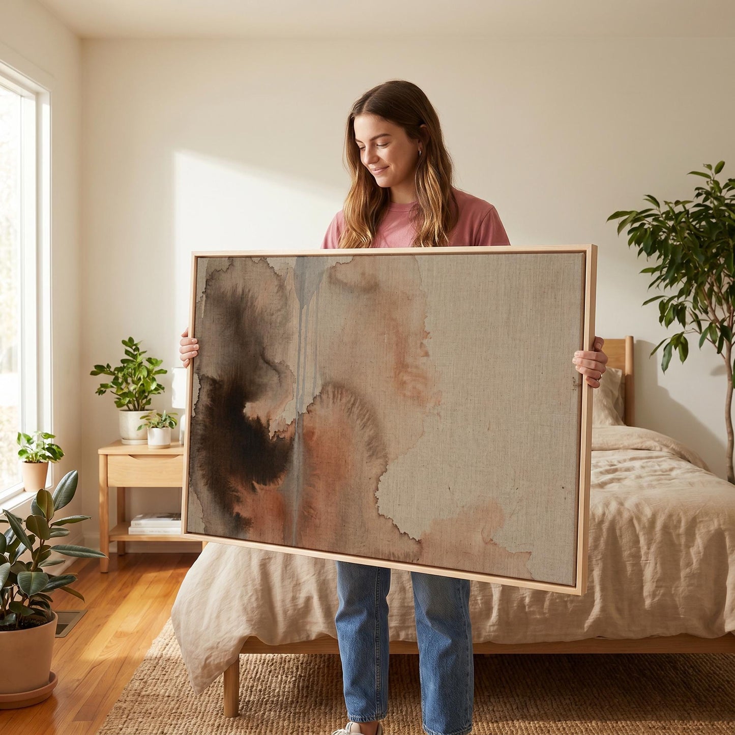 Abstract Ink Wash Canvas Wall Art