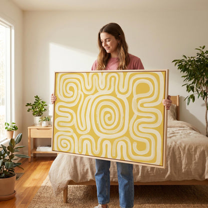 Abstract Swirl Lines Canvas Wall Art