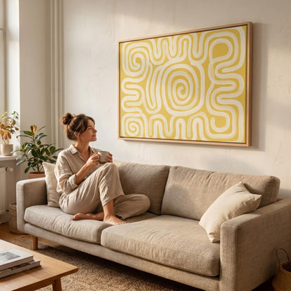 Abstract Swirl Lines Canvas Wall Art