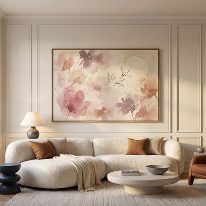 Floral Cranes Canvas Wall Art