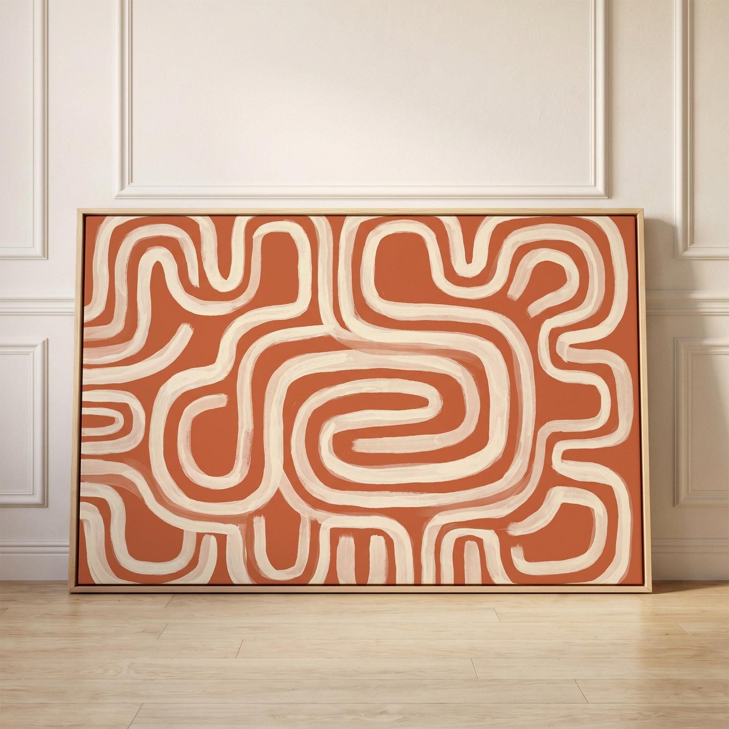 Abstract Maze Lines Canvas Wall Art