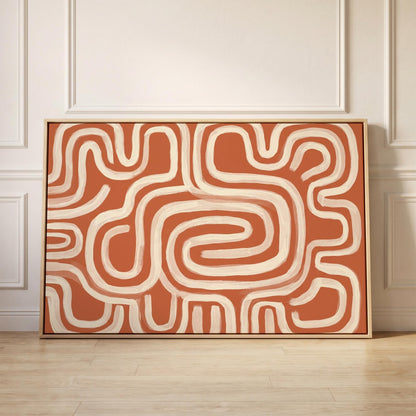 Abstract Maze Lines Canvas Wall Art