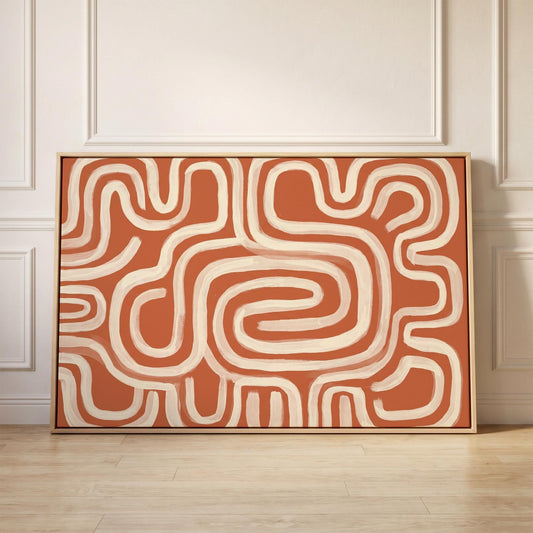 Abstract Maze Lines Canvas Wall Art