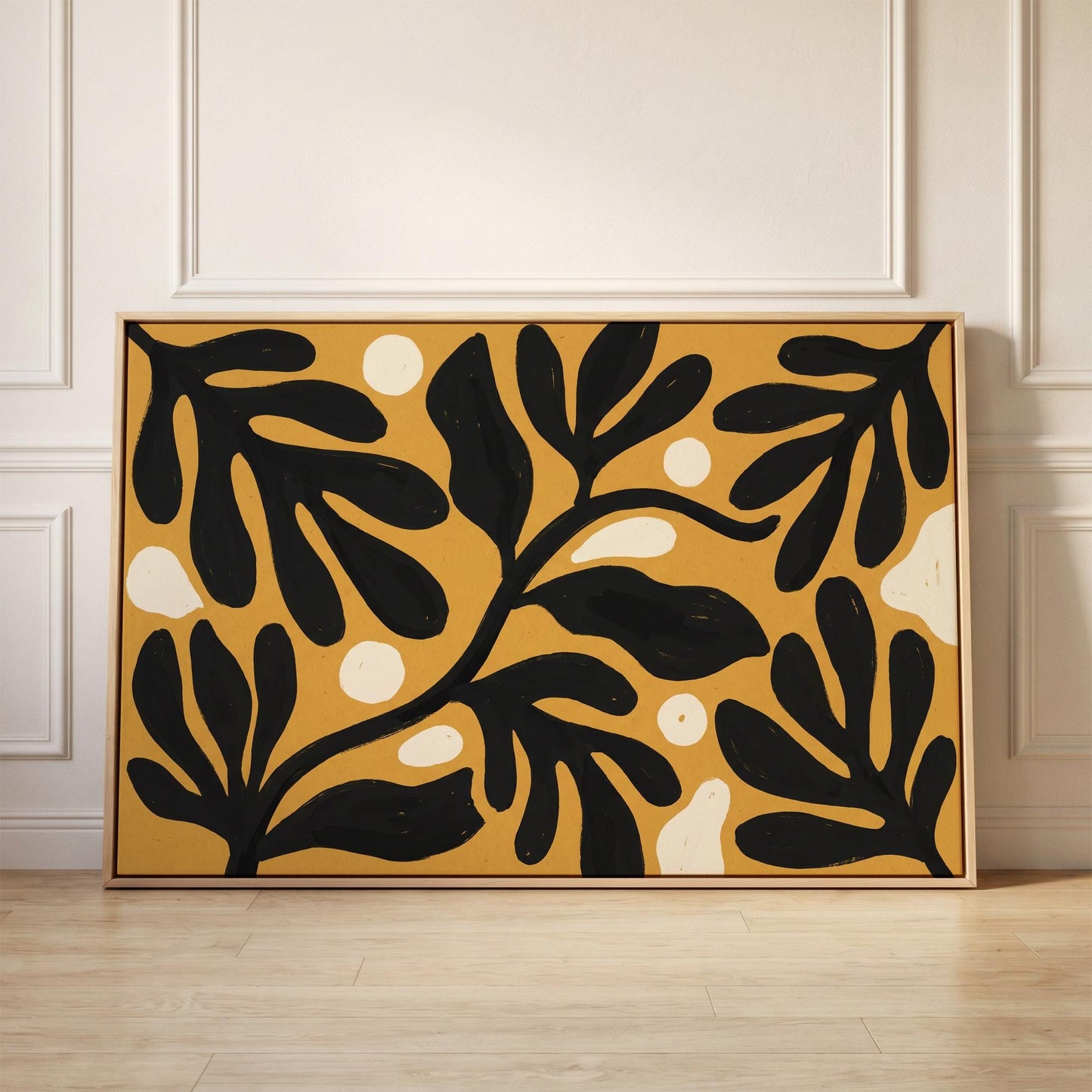 Abstract Botanical Leaves Canvas Wall Art