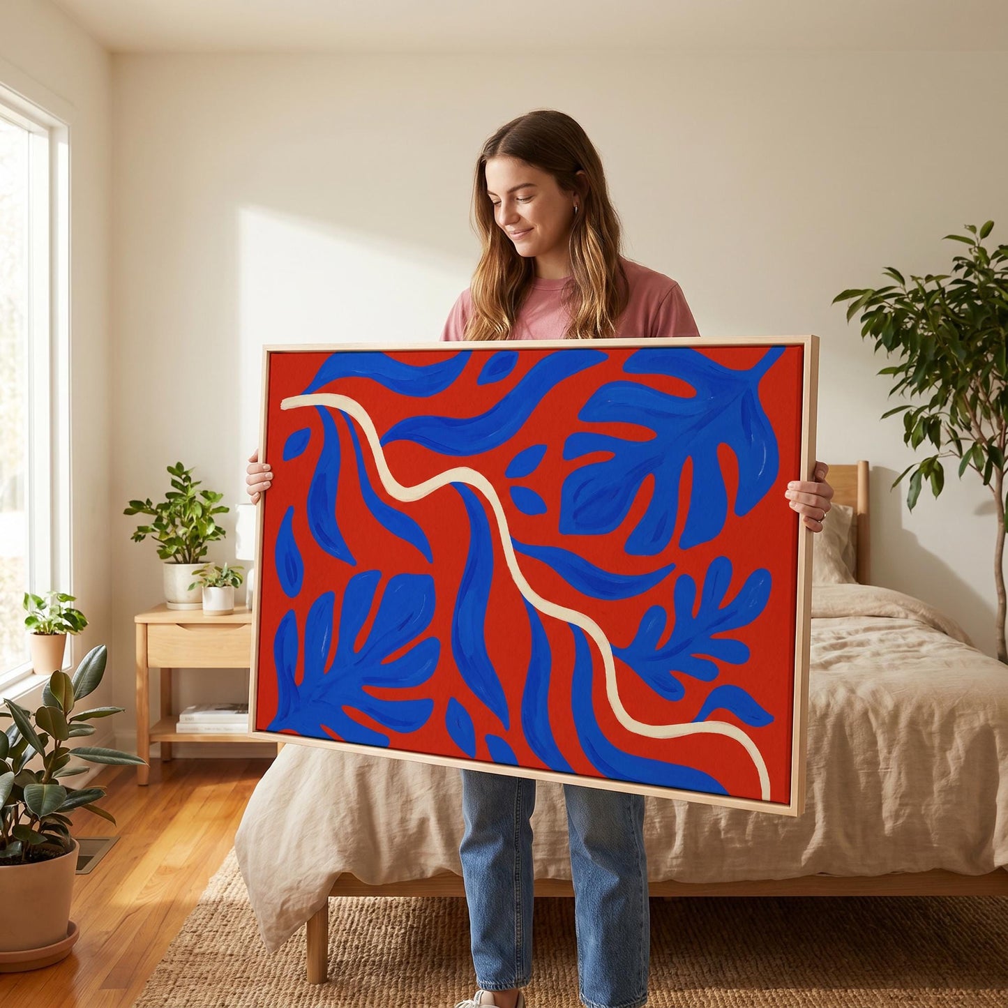 Abstract Botanical Leaves Canvas Wall Art