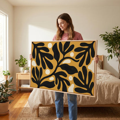 Abstract Botanical Leaves Canvas Wall Art