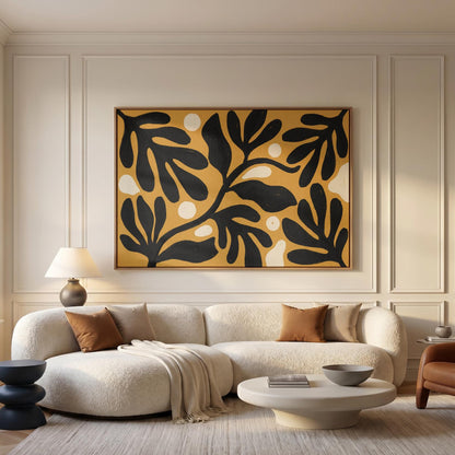 Abstract Botanical Leaves Canvas Wall Art