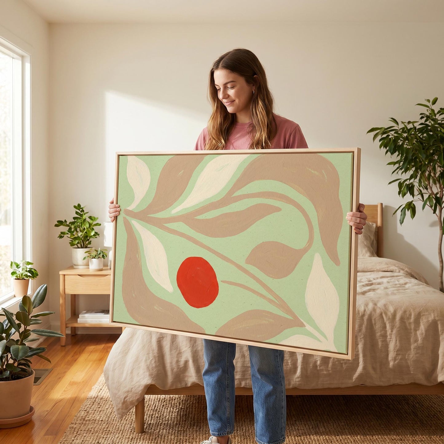 Abstract Botanical Leaf Canvas Wall Art