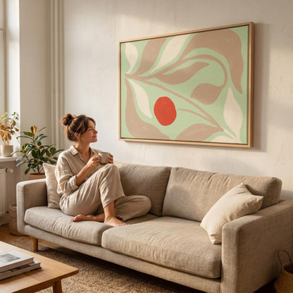Abstract Botanical Leaf Canvas Wall Art