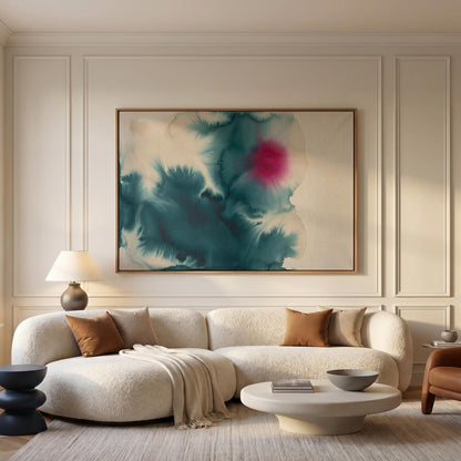 Teal Magenta Abstract Canvas Wall Art