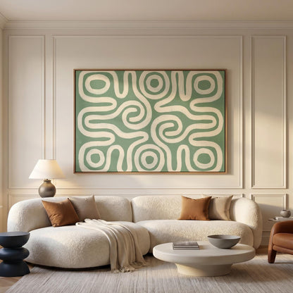 Abstract Swirl Lines Canvas Wall Art