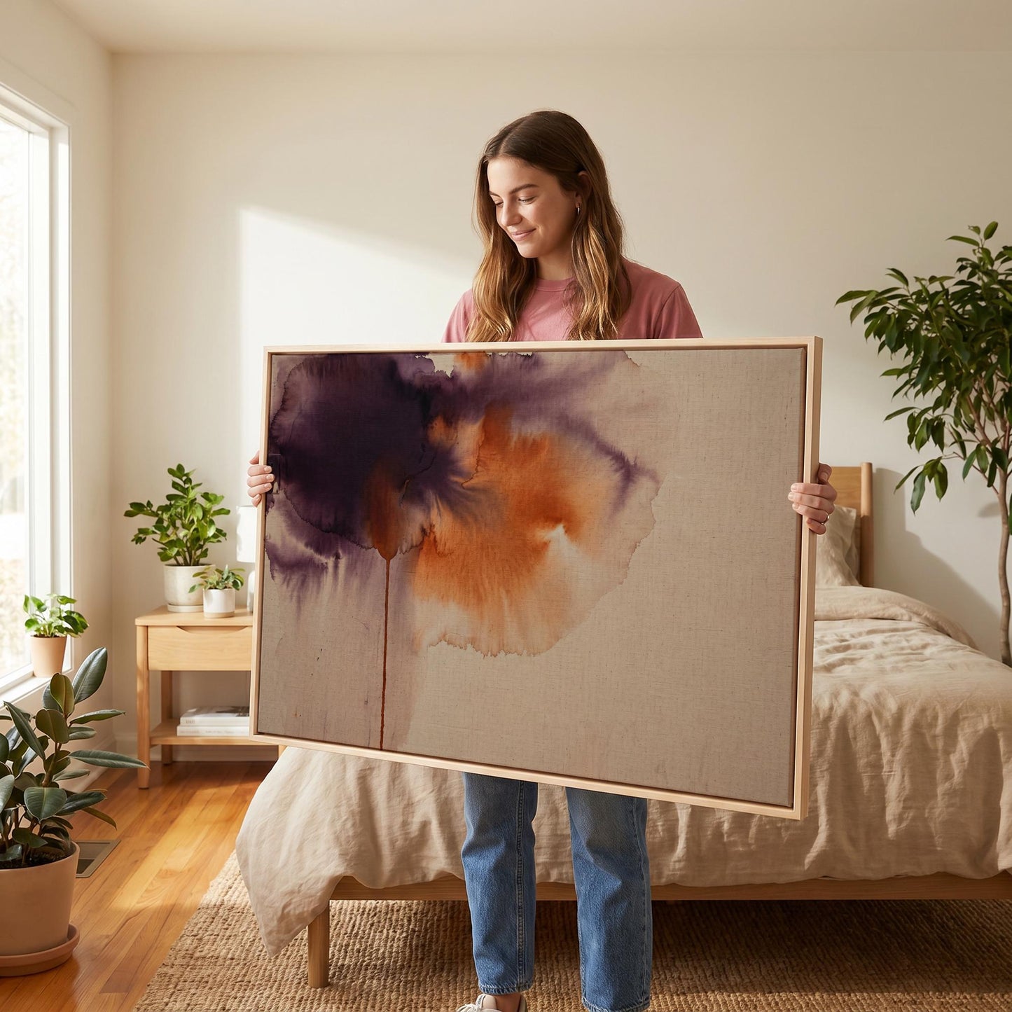 Abstract Watercolor Bloom Canvas Wall Art