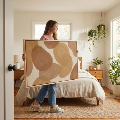 Abstract Organic Ovals Canvas Wall Art