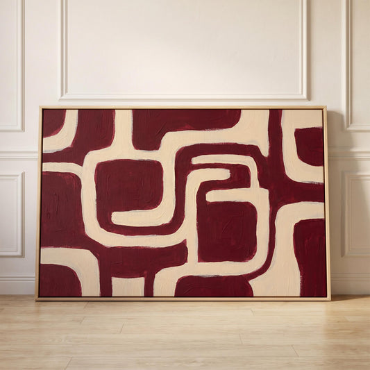 Abstract Maze Lines Canvas Wall Art
