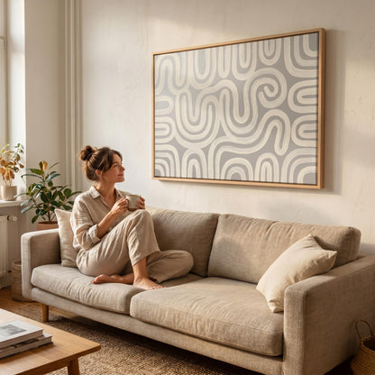 Abstract Swirl Lines Canvas Wall Art