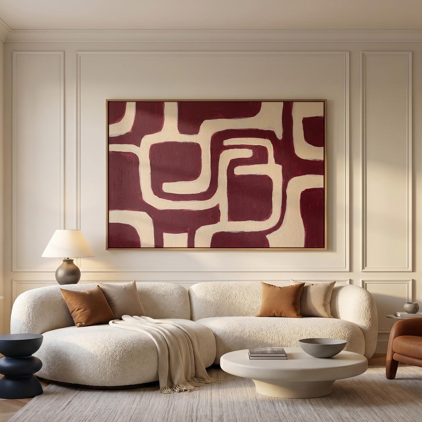 Abstract Maze Lines Canvas Wall Art