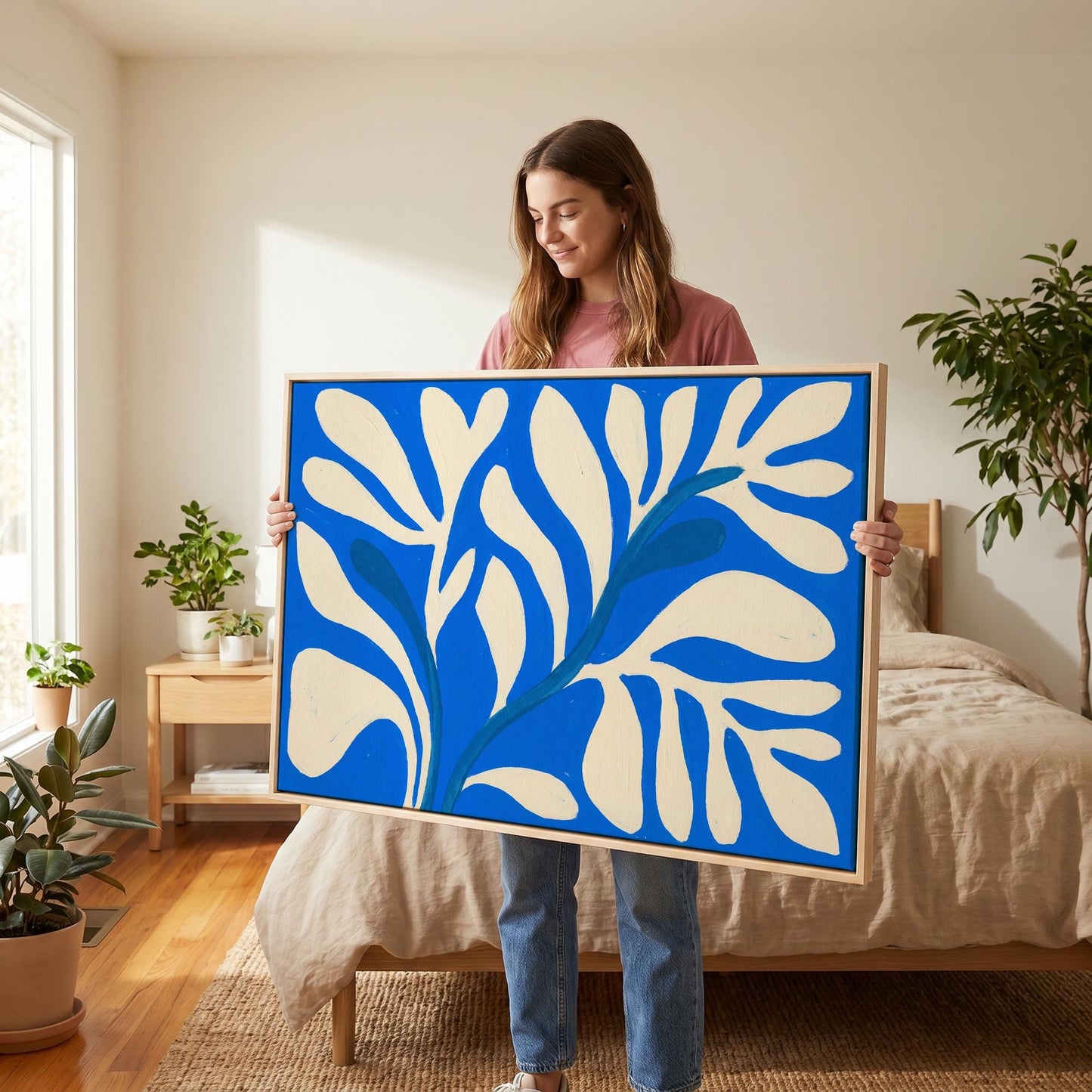 Abstract Botanical Leaf Canvas Wall Art