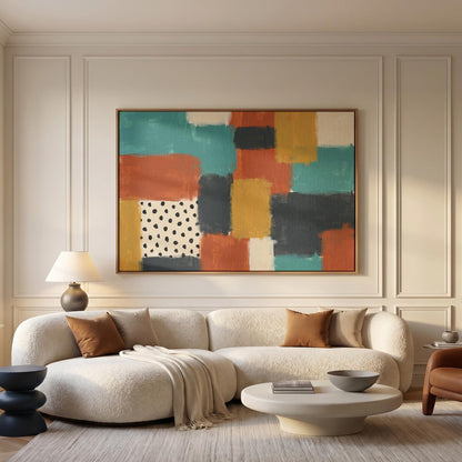 Abstract Color Block Canvas Wall Art