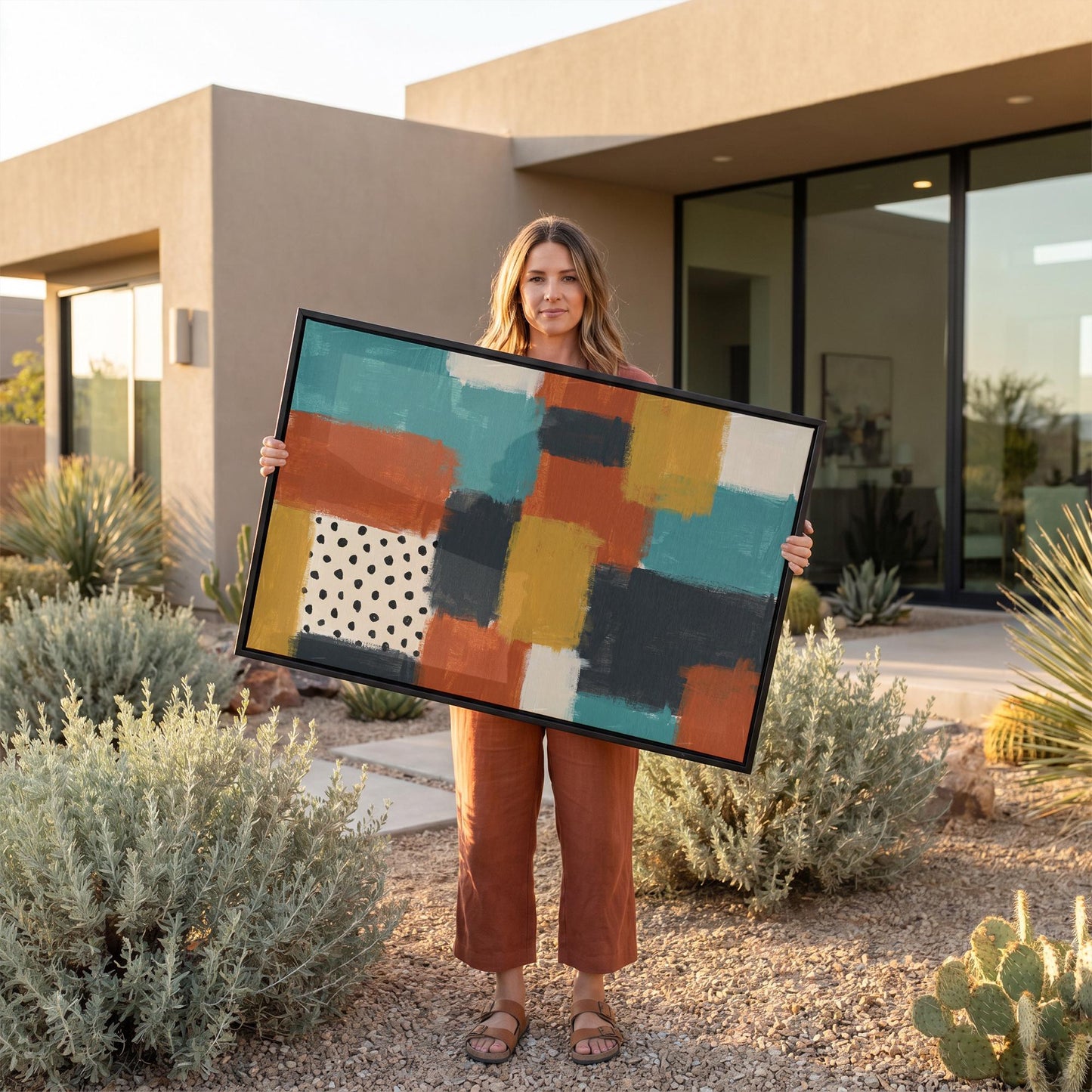 Abstract Color Block Canvas Wall Art