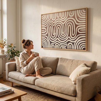 Abstract Wavy Lines Canvas Wall Art