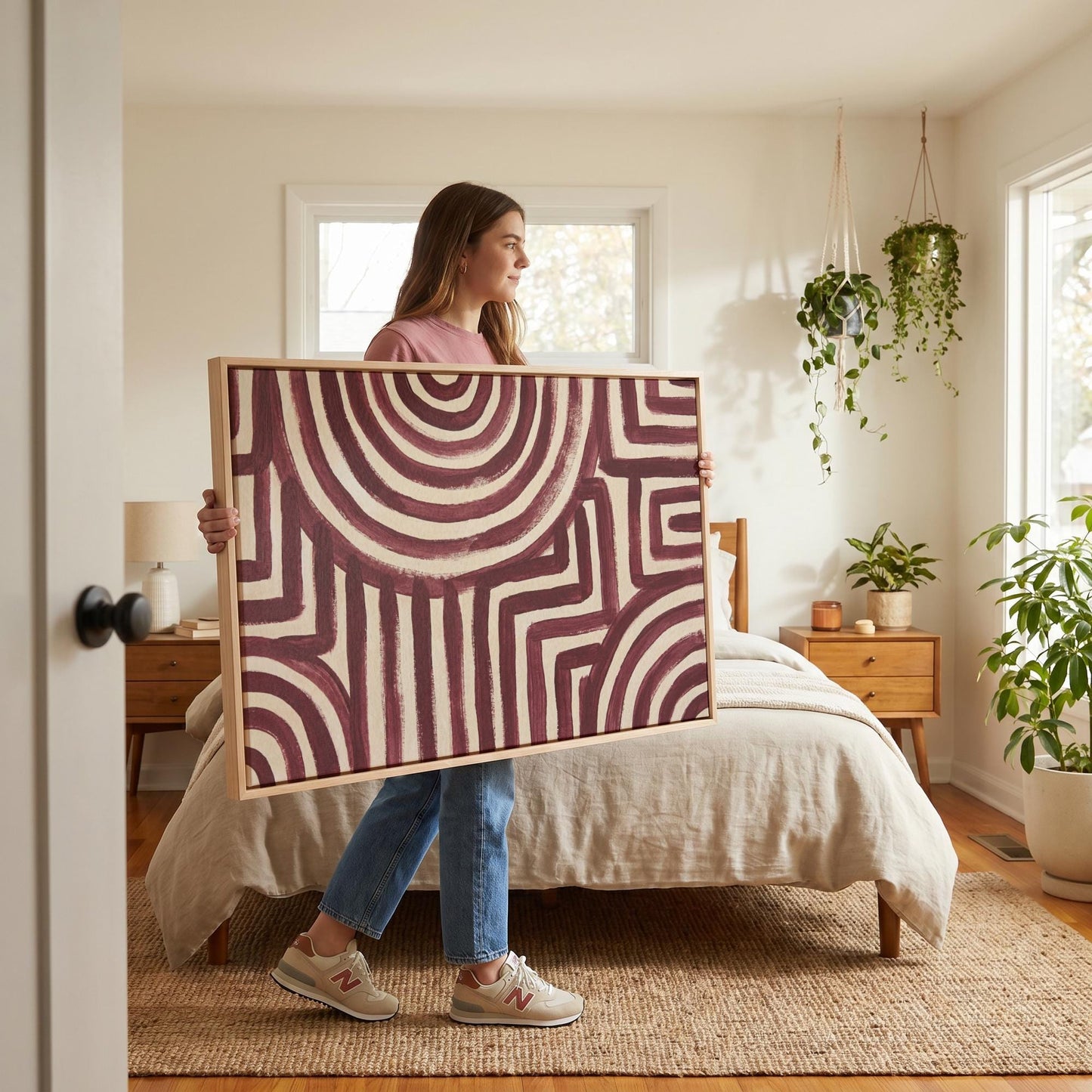Abstract Geometric Lines Canvas Wall Art