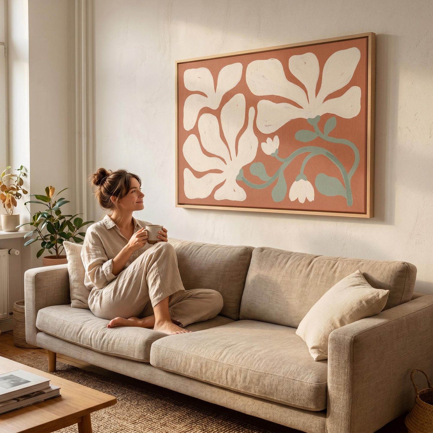Abstract Floral Canvas Wall Art
