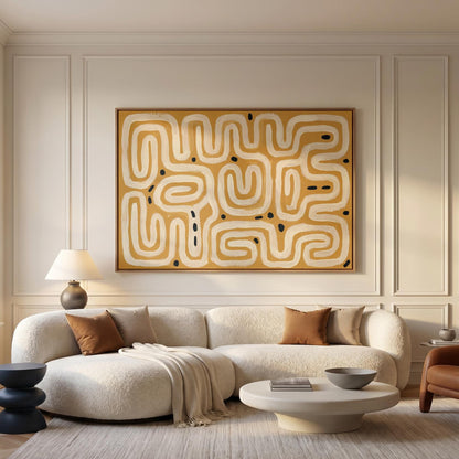 Abstract Maze Lines Canvas Wall Art