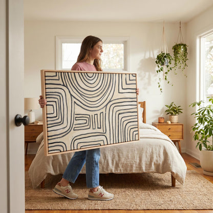 Abstract Line Pattern Canvas Wall Art