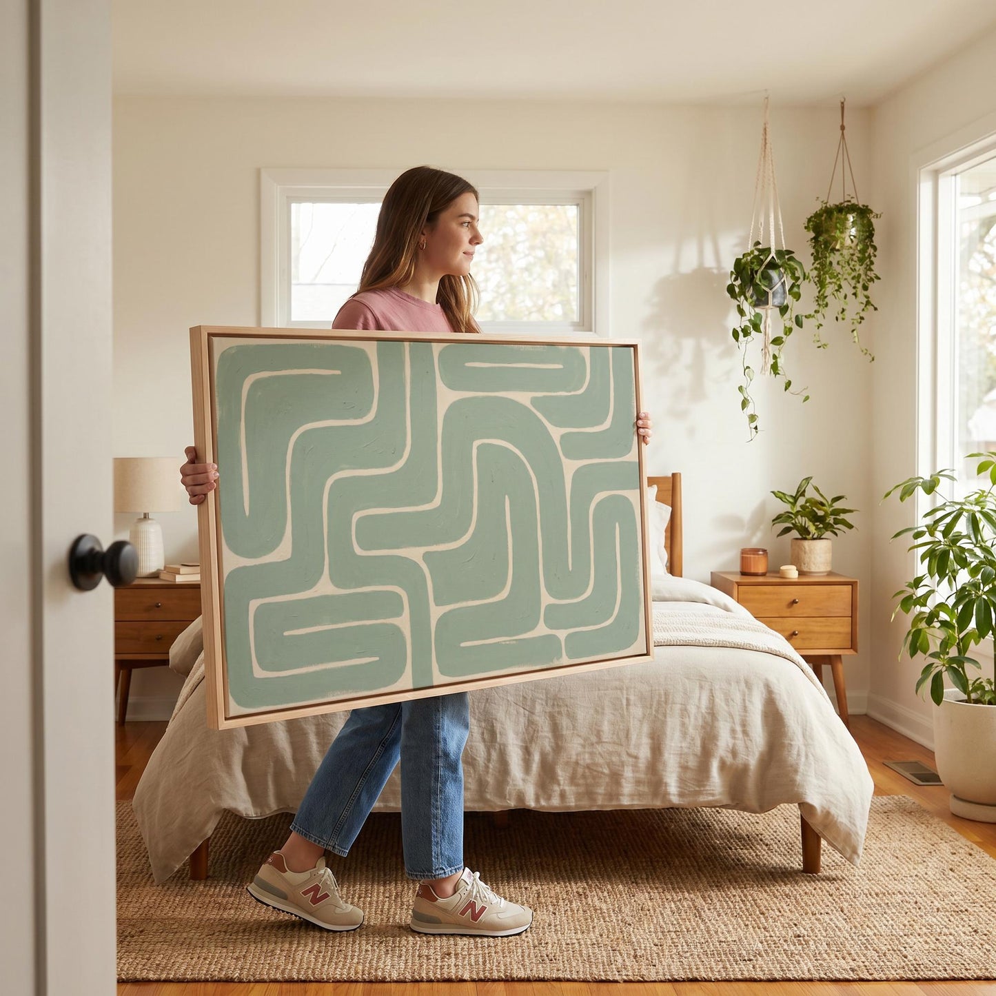 Abstract Maze Lines Canvas Wall Art