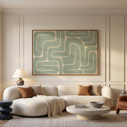 Abstract Maze Lines Canvas Wall Art