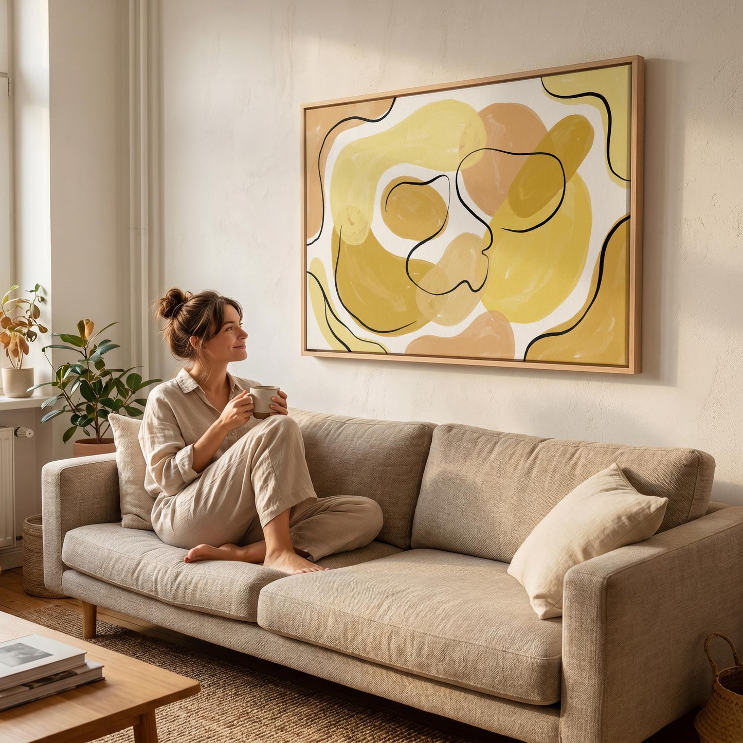Abstract Organic Shapes Canvas Wall Art