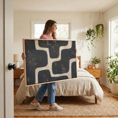 Abstract Geometric Lines Canvas Wall Art